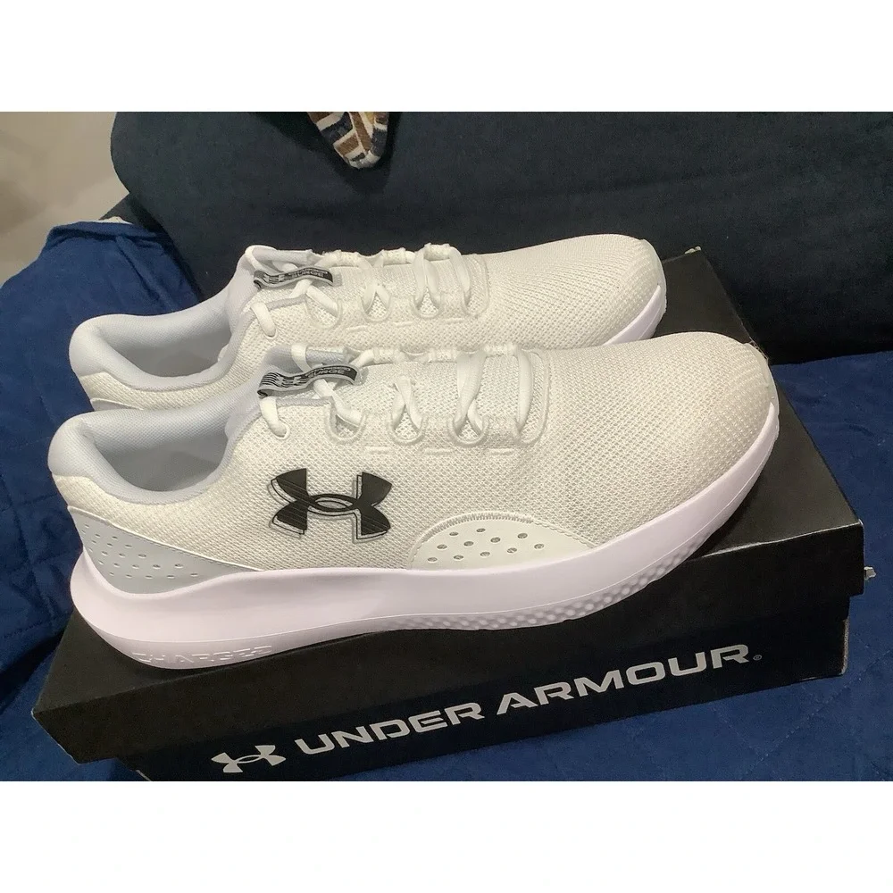 Under Armour Mens Charged Surge 4 3027000-100 White Running Shoes Sneakers 13
